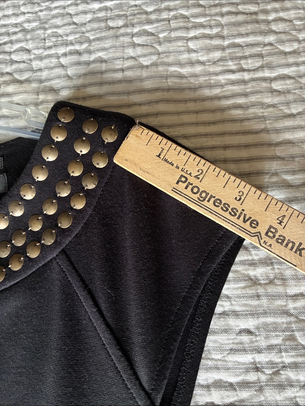 Black Studded Dress Cap-Sleeve Knee Length Size 8 - Picture 8 of 8